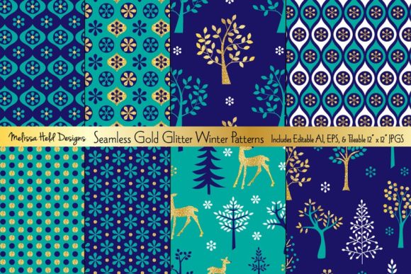 Download Seamless Glitter Winter Patterns - Seamless Collection