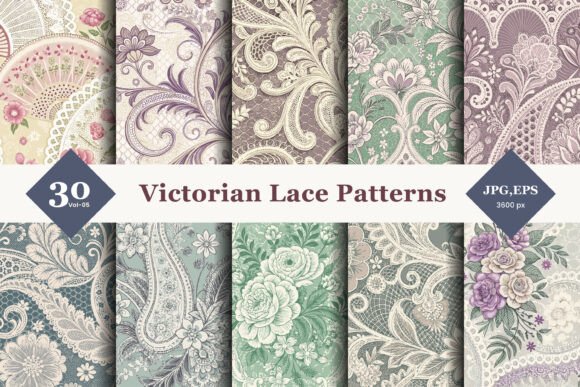 Download Victorian Lace Seamless Patterns 05 - Seamless Collection
