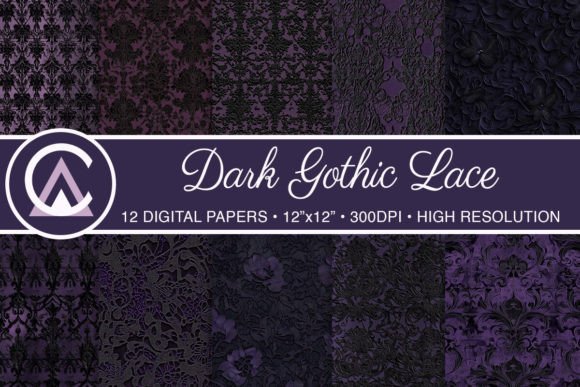 Download Dark Gothic Lace Seamless Digital Papers - Seamless Collection