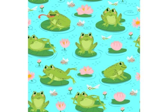 Download Frog Seamless Pattern. Repeating Cute - Seamless Collection