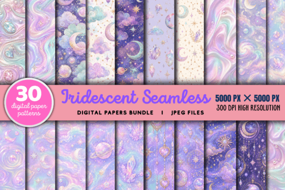 Download Iridescent Seamless Digital Paper Bundle - Seamless Collection