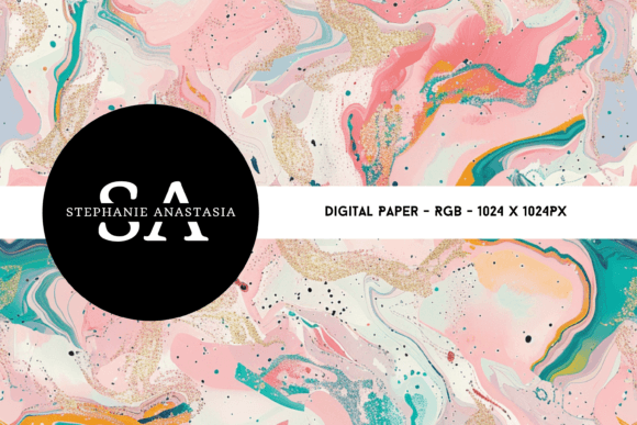 Download Pink &amp; Emerald Marble Digital Paper - Emerald marble Collection