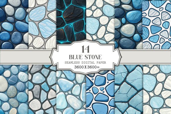Download Blue Stone Seamless Pattern Bundle - Seamless Collection