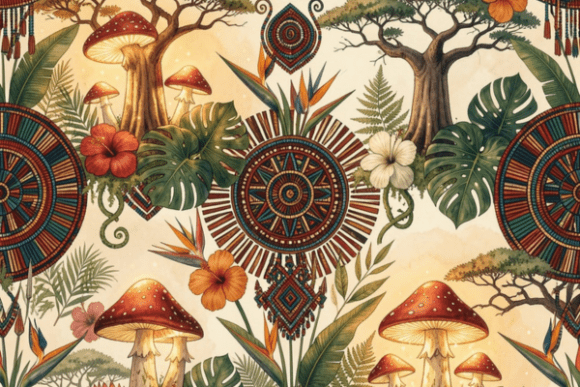 Download Maasai Botanical Fantasy Seamless Patter - Seamless Collection