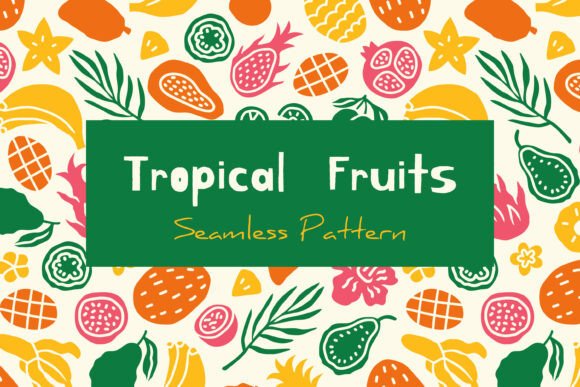 Download Tropical Fruits Seamless Pattern &amp; Paper - Seamless Collection