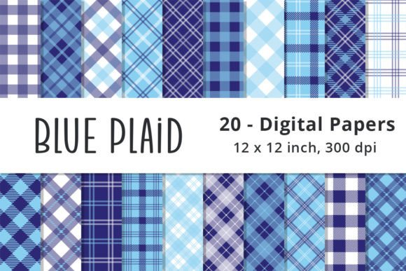 Download Seamless Blue Plaid Scrapbook Paper - Seamless Collection