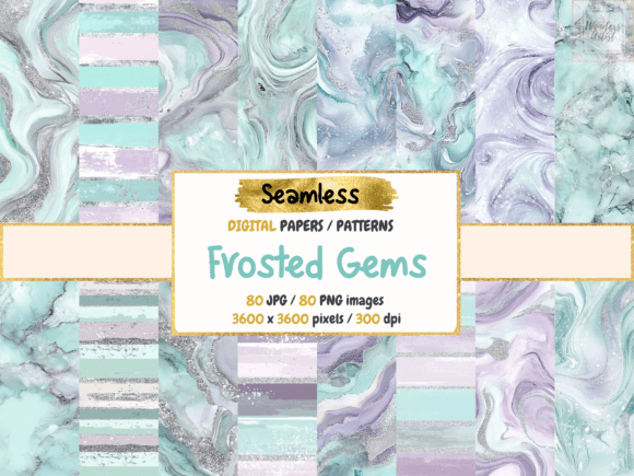 Download Frosted Gems Seamless Digital Papers - Seamless Collection