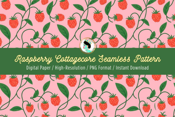 Download Cottagecore Raspberry Seamless Pattern - Seamless Collection