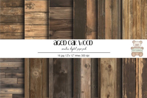 Download Seamless Aged Oak Wood Planks Paper Pack - Seamless Collection