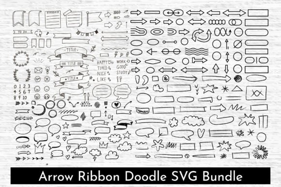 Download Arrow Ribbon Doodle Frame SVG Bundle - Premium Resources