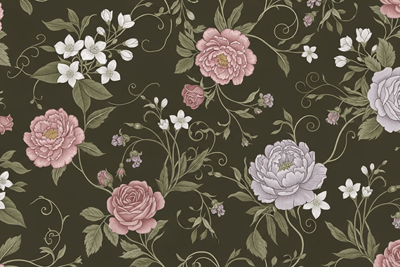 Download Vintage Dark Floral Seamless Wall Paper - Seamless Collection