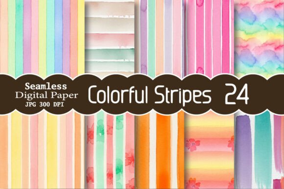 Download Colorful Stripes Seamless Digital Paper - Seamless Collection
