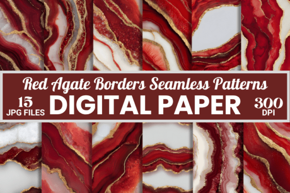 Download Red Agate Borders Seamless Pattern Paper - Seamless Collection