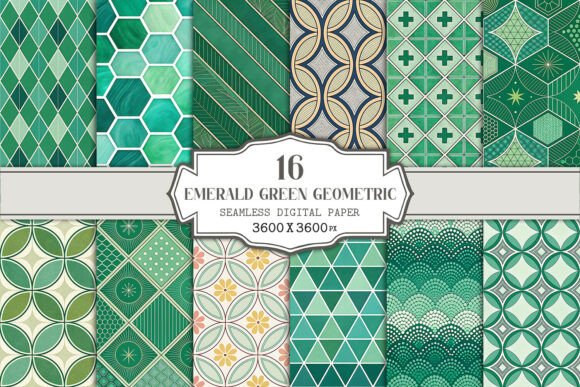 Download Emerald Green Geometric Seamless Pattern - Seamless Collection