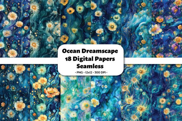 Download Ocean Dreamscape 18 Seamless Patterns - Seamless Collection