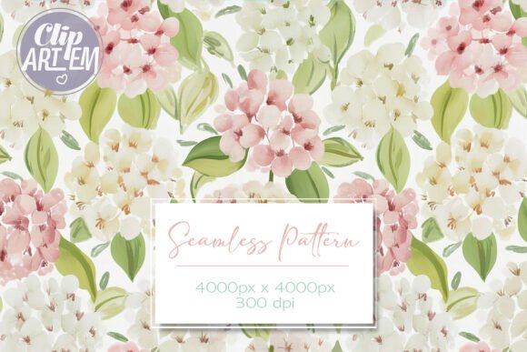 Download Hydrangea Seamless Pattern Soft Pink - Seamless Collection