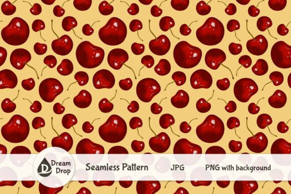 Download Seamless Red Cherry Berry Fruit Pattern - Seamless Collection